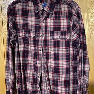 Red, Tan and Black Plaid Casual Shirt